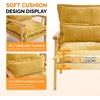 image:imageVINGLI MidCentury Modern Cloud Accent Armchair with Lumbar Pillow 63 Thick Seat Cushion Comfortable Reading Chair with Wooden ArmrestsBoho Lounge Chair for Bedroom Living Room Chenille GreyChenille Yellow
