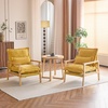image:imageVINGLI MidCentury Modern Cloud Accent Armchair with Lumbar Pillow 63 Thick Seat Cushion Comfortable Reading Chair with Wooden ArmrestsBoho Lounge Chair for Bedroom Living Room Chenille GreyChenille Yellow