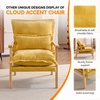 image:imageVINGLI MidCentury Modern Cloud Accent Armchair with Lumbar Pillow 63 Thick Seat Cushion Comfortable Reading Chair with Wooden ArmrestsBoho Lounge Chair for Bedroom Living Room Chenille GreyChenille Yellow
