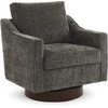 image:imageVINGLI MidCentury Modern Swivel Accent Chairs Set of 2 360Upholstered Armchairs Home Sofa with Track Arms for Living Room Bedroom Reading Room Club Swivel Chairs Chenille GreenChenille Grey