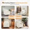 image:imageVINGLI MidCentury Modern Swivel Accent Chairs Set of 2 360Upholstered Armchairs Home Sofa with Track Arms for Living Room Bedroom Reading Room Club Swivel Chairs Chenille GreenChenille Beige