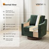 image:imageVINGLI MidCentury Modern Swivel Accent Chairs Set of 2 360Upholstered Armchairs Home Sofa with Track Arms for Living Room Bedroom Reading Room Club Swivel Chairs Chenille GreenChenille Green