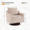 image:imageVINGLI MidCentury Modern Swivel Accent Chairs Set of 2 360Upholstered Armchairs Home Sofa with Track Arms for Living Room Bedroom Reading Room Club Swivel Chairs Chenille GreenChenille Khaki