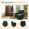 image:imageVINGLI MidCentury Modern Swivel Accent Chairs Set of 2 360Upholstered Armchairs Home Sofa with Track Arms for Living Room Bedroom Reading Room Club Swivel Chairs Chenille GreenChenille Green