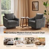 image:imageVINGLI MidCentury Modern Swivel Accent Chairs Set of 2 360Upholstered Armchairs Home Sofa with Track Arms for Living Room Bedroom Reading Room Club Swivel Chairs Chenille GreenChenille Grey