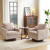 image:imageVINGLI MidCentury Modern Swivel Accent Chairs Set of 2 360Upholstered Armchairs Home Sofa with Track Arms for Living Room Bedroom Reading Room Club Swivel Chairs Chenille GreenChenille Khaki