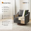 image:imageVINGLI MidCentury Modern Swivel Accent Chairs Set of 2 360Upholstered Armchairs Home Sofa with Track Arms for Living Room Bedroom Reading Room Club Swivel Chairs Chenille GreenChenille Grey