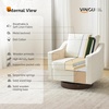 image:imageVINGLI MidCentury Modern Swivel Accent Chairs Set of 2 360Upholstered Armchairs Home Sofa with Track Arms for Living Room Bedroom Reading Room Club Swivel Chairs Chenille GreenChenille Beige