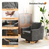 image:imageVINGLI MidCentury Modern Swivel Accent Chairs Set of 2 360Upholstered Armchairs Home Sofa with Track Arms for Living Room Bedroom Reading Room Club Swivel Chairs Chenille GreenChenille Grey