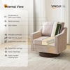 image:imageVINGLI MidCentury Modern Swivel Accent Chairs Set of 2 360Upholstered Armchairs Home Sofa with Track Arms for Living Room Bedroom Reading Room Club Swivel Chairs Chenille GreenChenille Khaki