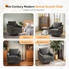 image:imageVINGLI MidCentury Modern Swivel Accent Chairs Set of 2 360Upholstered Armchairs Home Sofa with Track Arms for Living Room Bedroom Reading Room Club Swivel Chairs Chenille GreenChenille Grey