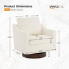 image:imageVINGLI MidCentury Modern Swivel Accent Chairs Set of 2 360Upholstered Armchairs Home Sofa with Track Arms for Living Room Bedroom Reading Room Club Swivel Chairs Chenille GreenChenille Beige