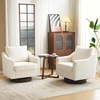 image:imageVINGLI MidCentury Modern Swivel Accent Chairs Set of 2 360Upholstered Armchairs Home Sofa with Track Arms for Living Room Bedroom Reading Room Club Swivel Chairs Chenille GreenChenille Beige