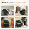 image:imageVINGLI MidCentury Modern Swivel Accent Chairs Set of 2 360Upholstered Armchairs Home Sofa with Track Arms for Living Room Bedroom Reading Room Club Swivel Chairs Chenille GreenChenille Green