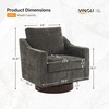 image:imageVINGLI MidCentury Modern Swivel Accent Chairs Set of 2 360Upholstered Armchairs Home Sofa with Track Arms for Living Room Bedroom Reading Room Club Swivel Chairs Chenille GreenChenille Grey