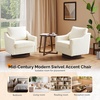 image:imageVINGLI MidCentury Modern Swivel Accent Chairs Set of 2 360Upholstered Armchairs Home Sofa with Track Arms for Living Room Bedroom Reading Room Club Swivel Chairs Chenille GreenChenille Beige