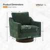image:imageVINGLI MidCentury Modern Swivel Accent Chairs Set of 2 360Upholstered Armchairs Home Sofa with Track Arms for Living Room Bedroom Reading Room Club Swivel Chairs Chenille GreenChenille Green