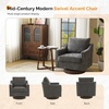 image:imageVINGLI MidCentury Modern Swivel Accent Chairs Set of 2 360Upholstered Armchairs Home Sofa with Track Arms for Living Room Bedroom Reading Room Club Swivel Chairs Chenille GreenChenille Grey