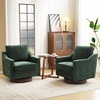 image:imageVINGLI MidCentury Modern Swivel Accent Chairs Set of 2 360Upholstered Armchairs Home Sofa with Track Arms for Living Room Bedroom Reading Room Club Swivel Chairs Chenille GreenChenille Green