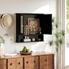 image:imageVINGLI Mirror Medicine Cabinet Wall Mounted Bathroom Storage Organizer Over Toilet with 6 Open Curved Shelves Adjustable Vanity Cupboard with Single Door for Entryway amp Living Room WhiteBlack