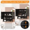 image:imageVINGLI Mirror Medicine Cabinet Wall Mounted Bathroom Storage Organizer Over Toilet with 6 Open Curved Shelves Adjustable Vanity Cupboard with Single Door for Entryway amp Living Room WhiteBlack