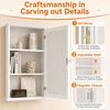 image:imageVINGLI Mirror Medicine Cabinet Wall Mounted Bathroom Storage Organizer Over Toilet with 6 Open Curved Shelves Adjustable Vanity Cupboard with Single Door for Entryway amp Living Room WhiteWhite