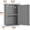 image:imageVINGLI Mirror Medicine Cabinet Wall Mounted Bathroom Storage Organizer Over Toilet with 6 Open Curved Shelves Adjustable Vanity Cupboard with Single Door for Entryway amp Living Room WhiteGrey