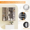 image:imageVINGLI Mirror Medicine Cabinet Wall Mounted Bathroom Storage Organizer Over Toilet with 6 Open Curved Shelves Adjustable Vanity Cupboard with Single Door for Entryway amp Living Room WhiteGrey
