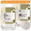 image:imageVINGLI Mirror Medicine Cabinet Wall Mounted Bathroom Storage Organizer Over Toilet with 6 Open Curved Shelves Adjustable Vanity Cupboard with Single Door for Entryway amp Living Room WhiteWhite