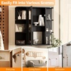 image:imageVINGLI Mirror Medicine Cabinet Wall Mounted Bathroom Storage Organizer Over Toilet with 6 Open Curved Shelves Adjustable Vanity Cupboard with Single Door for Entryway amp Living Room WhiteBlack