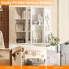 image:imageVINGLI Mirror Medicine Cabinet Wall Mounted Bathroom Storage Organizer Over Toilet with 6 Open Curved Shelves Adjustable Vanity Cupboard with Single Door for Entryway amp Living Room WhiteWhite