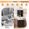 image:imageVINGLI Mirror Medicine Cabinet Wall Mounted Bathroom Storage Organizer Over Toilet with 6 Open Curved Shelves Adjustable Vanity Cupboard with Single Door for Entryway amp Living Room WhiteBlack