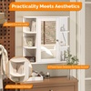 image:imageVINGLI Mirror Medicine Cabinet Wall Mounted Bathroom Storage Organizer Over Toilet with 6 Open Curved Shelves Adjustable Vanity Cupboard with Single Door for Entryway amp Living Room WhiteWhite
