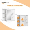 image:imageVINGLI Mirror Medicine Cabinet Wall Mounted Bathroom Storage Organizer Over Toilet with 6 Open Curved Shelves Adjustable Vanity Cupboard with Single Door for Entryway amp Living Room WhiteWhite