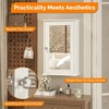 image:imageVINGLI Mirror Medicine Cabinet Wall Mounted Bathroom Storage Organizer Over Toilet with 6 Open Curved Shelves Adjustable Vanity Cupboard with Single Door for Entryway amp Living Room WhiteWhite
