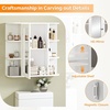 image:imageVINGLI Mirror Medicine Cabinet Wall Mounted Bathroom Storage Organizer Over Toilet with 6 Open Curved Shelves Adjustable Vanity Cupboard with Single Door for Entryway amp Living Room WhiteWhite