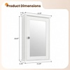 image:imageVINGLI Mirror Medicine Cabinet Wall Mounted Bathroom Storage Organizer Over Toilet with 6 Open Curved Shelves Adjustable Vanity Cupboard with Single Door for Entryway amp Living Room WhiteWhite