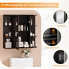 image:imageVINGLI Mirror Medicine Cabinet Wall Mounted Bathroom Storage Organizer Over Toilet with 6 Open Curved Shelves Adjustable Vanity Cupboard with Single Door for Entryway amp Living Room WhiteBlack