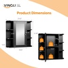 image:imageVINGLI Mirror Medicine Cabinet Wall Mounted Bathroom Storage Organizer Over Toilet with 6 Open Curved Shelves Adjustable Vanity Cupboard with Single Door for Entryway amp Living Room WhiteBlack