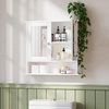 image:imageVINGLI Mirror Medicine Cabinet Wall Mounted Bathroom Storage Organizer Over Toilet with 6 Open Curved Shelves Adjustable Vanity Cupboard with Single Door for Entryway amp Living Room WhiteWhite