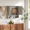 image:imageVINGLI Mirror Medicine Cabinet Wall Mounted Bathroom Storage Organizer Over Toilet with 6 Open Curved Shelves Adjustable Vanity Cupboard with Single Door for Entryway amp Living Room WhiteGrey