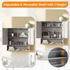 image:imageVINGLI Mirror Medicine Cabinet Wall Mounted Bathroom Storage Organizer Over Toilet with 6 Open Curved Shelves Adjustable Vanity Cupboard with Single Door for Entryway amp Living Room WhiteGrey