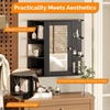 image:imageVINGLI Mirror Medicine Cabinet Wall Mounted Bathroom Storage Organizer Over Toilet with 6 Open Curved Shelves Adjustable Vanity Cupboard with Single Door for Entryway amp Living Room WhiteBlack