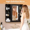 image:imageVINGLI Mirror Medicine Cabinet Wall Mounted Bathroom Storage Organizer Over Toilet with 6 Open Curved Shelves Adjustable Vanity Cupboard with Single Door for Entryway amp Living Room WhiteBlack