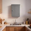 image:imageVINGLI Mirror Medicine Cabinet Wall Mounted Bathroom Storage Organizer Over Toilet with 6 Open Curved Shelves Adjustable Vanity Cupboard with Single Door for Entryway amp Living Room WhiteGrey