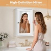 image:imageVINGLI Mirror Medicine Cabinet Wall Mounted Bathroom Storage Organizer Over Toilet with 6 Open Curved Shelves Adjustable Vanity Cupboard with Single Door for Entryway amp Living Room WhiteWhite