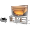 image:imageVINGLI Mirrored TV Stand with Sparkling Diamonds amp LED Lights for TVs Up to 65 Inch Assembled Modern Entertainment Center with Drawer and Shelves for Living Room Silver 57 x 15 x 20Without Fireplace