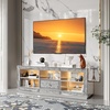 image:imageVINGLI Mirrored TV Stand with Sparkling Diamonds amp LED Lights for TVs Up to 65 Inch Assembled Modern Entertainment Center with Drawer and Shelves for Living Room Silver 57 x 15 x 20Without Fireplace