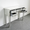 image:imageVINGLI Mirrored Vanity Desk with 2 Drawers Modern ConsoleSofaMakeup Desk for BedroomLiving RoomEntryway Multifunctional Workstation for Kids Teen SilverSilver