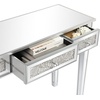 image:imageVINGLI Mirrored Vanity Desk with 2 Drawers Modern ConsoleSofaMakeup Desk for BedroomLiving RoomEntryway Multifunctional Workstation for Kids Teen SilverSilver